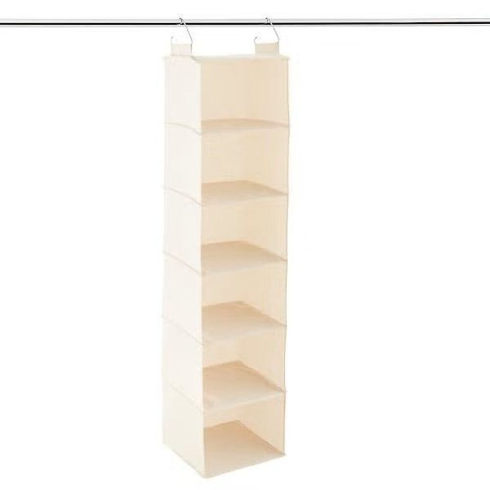 Container Store 6 Compartment Hanging Closet Organizer Canvas Shelves Storage